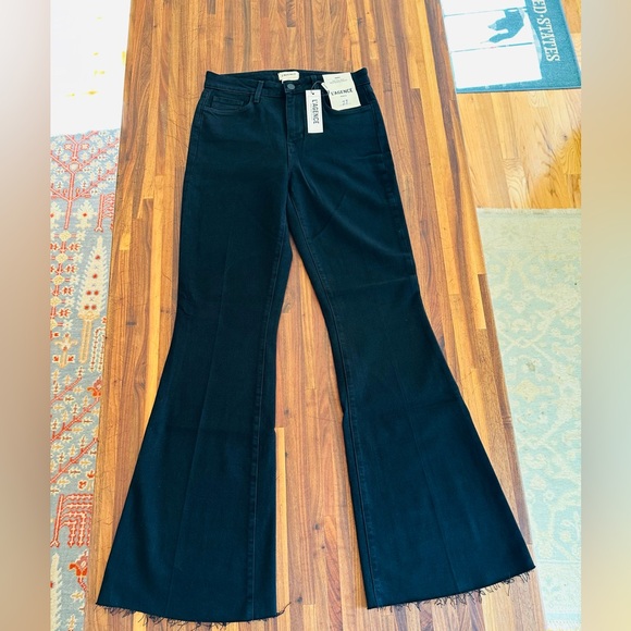 NWT - L’AGENCE Sera Sneaker Flare Jean in Saturated Black...
